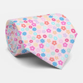 Boho Pink Gänseblümchen Blumen Muster Krawatte (Gerollt)