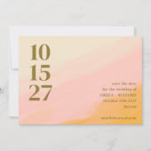 Boho Pink Gelbe Abstrakte Wasserfarben-Chic Hochze Save The Date (Vorderseite)