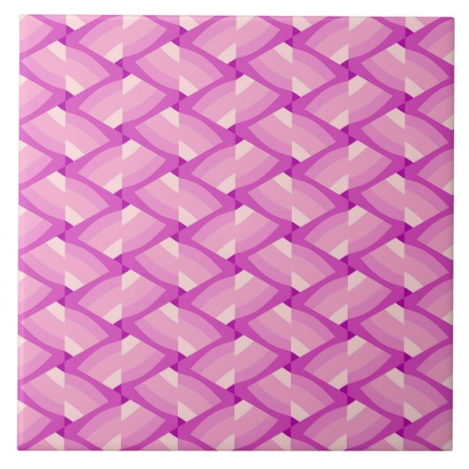 Boho Pink Geometric Mitte des Jahrhunderts Moderne Fliese (Vorderseite)