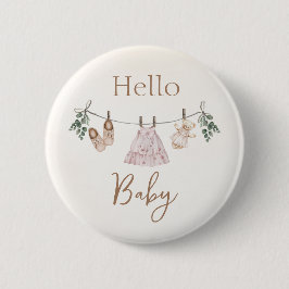 Boho pink Girl Baby Clothes Button