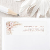 Boho Pink Girl Taufe Rücksendeadresse (Insitu)