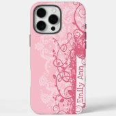 Boho Pink Girly Girl Swirl Grunge Case-Mate iPhone Hülle (Rückseite)