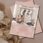 Boho Pink & Gold Foliage & Foto Weihnachten