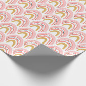 Boho Pink Gold Rainbow Modernes Muster Geschenkpapier (Ecke)