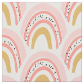 Boho Pink Gold Rainbow Pattern Stoff (Nahaufnahme)