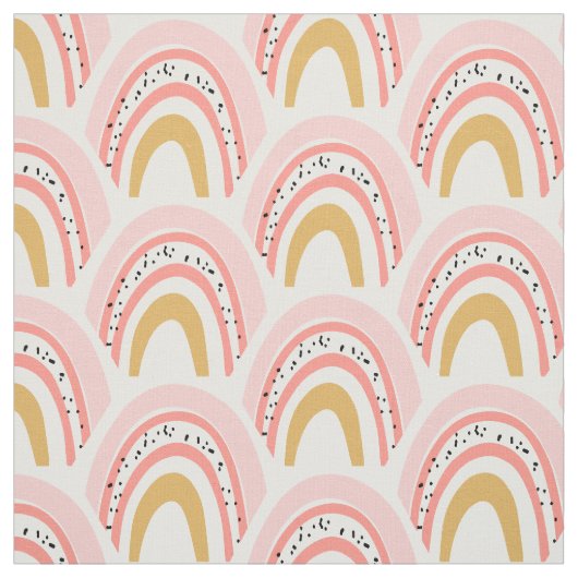 Boho Pink Gold Rainbow Pattern Stoff (Muster)