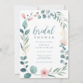 Boho Pink Green Blumengarten Brautparty Einladung (Vorderseite)