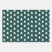 Boho Pink Green Red White Christmas Trees Urlaub Geschenkpapier Set (Vorderseite 3)