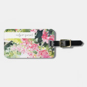 Boho Pink Green Tropical Bougainvillea Ansprache Gepäckanhänger (Vorderseite horizontal)