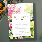 Boho Pink Green Tropical Bougainvillea Bapitismus Einladung
