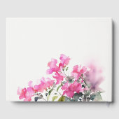Boho Pink Green Tropical Bougainvillea Wedding Gästebuch (Rückseite)
