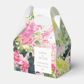 Boho Pink Green Tropical Bougainvillea Wedding Geschenkschachtel (Rückseite)