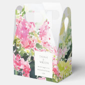 Boho Pink Green Tropical Bougainvillea Wedding Geschenkschachtel (Geöffnet)
