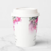 Boho Pink Green Tropical Bougainvillea Wedding Pappbecher (Links)
