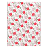 Boho Pink & Green Watercolor Sommer-Blume Tischdecke (Vorderseite)