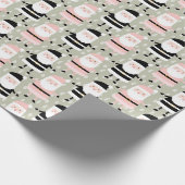 Boho Pink Green Weihnachtsfeiertag Geschenkpapier (Ecke)