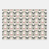 Boho Pink Green Weihnachtsfeiertag Geschenkpapier Set (Vorderseite 3)