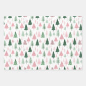 Boho Pink Green Whimsical Weihnachtsbaumen der Sai Geschenkpapier Set (Vorderseite 3)