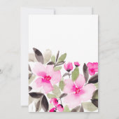 Boho pink grün florfarbene Wasserfarben Babydusche Einladung (Rückseite)