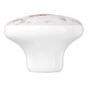 Boho Pink Heart Feathers Daisy Marble Pattern Keramikknauf (Seitenansicht)