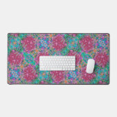 Boho Pink Herzfloralmuster Zauber Inspirivity Schreibtischunterlage (Tastatur & Maus)