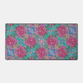 Boho Pink Herzfloralmuster Zauber Inspirivity Schreibtischunterlage (Vorderseite)