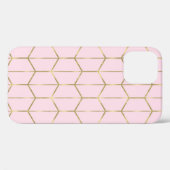 Boho Pink Hexagon Gold & Geometric Glam Case-Mate iPhone Hülle (Rückseite (Horizontal))