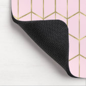 Boho Pink Hexagon Gold & Geometric Glam Mousepad (Ecke)