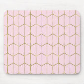 Boho Pink Hexagon Gold & Geometric Glam Mousepad (Vorne)
