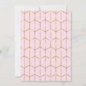 Boho Pink Hexagon Gold Geometric Glam Sweet 16 in Einladung (Rückseite)