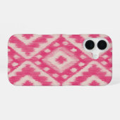 Boho Pink Ikat Design iPhone 16 Hülle (Rückseite (Horizontal))