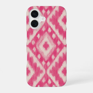 Boho Pink Ikat Design iPhone 16 Hülle