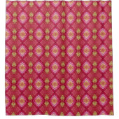 Boho Pink Indian Embroidery Pattern Duschvorhang (Vorderseite)
