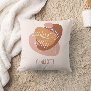 Boho Pink Individuelle Name Soft Baby Girl Kinderz Kissen