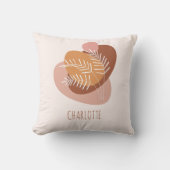 Boho Pink Individuelle Name Soft Baby Girl Kinderz Kissen (Vorderseite)