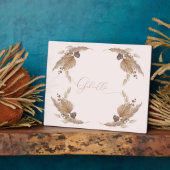 Boho Pink Individuelle Name Tabletop Plaque mit Ea Fotoplatte (Seite)