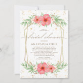 Boho Pink & Ivory Greenery Brautparty Einladung (Vorderseite)
