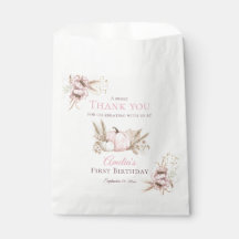Boho Pink Kürbis 1. Geburtstag Danke