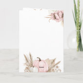Boho Pink Kürbis 1. Geburtstag Karte (Rückseite)