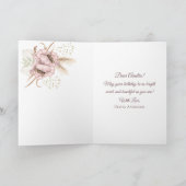 Boho Pink Kürbis 1. Geburtstag Karte (Innenseite)