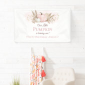 Boho Pink Kürbis 1. Geburtstagsbegrüßung Banner (Insitu)