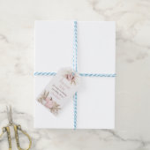 Boho Pink Kürbis Gingham 1. Geburtstag Geschenkanhänger (Mit Garn)