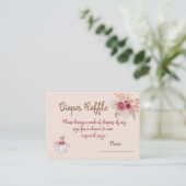 Boho Pink Kürbis Herbst Windel-Raffle Begleitkarte (Stehend Vorderseite)