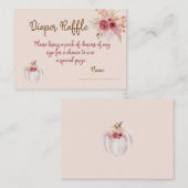 Boho Pink Kürbis Herbst Windel-Raffle Begleitkarte (Vorne/Hinten)