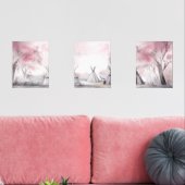 Boho Pink Landschaft Mauer Set von 3 (Wohnzimmer)