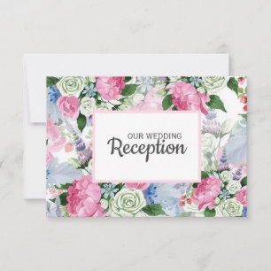 Boho pink lavender blue wiadow WEDDING REZEPTION RSVP Karte