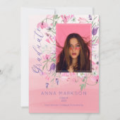 Boho Pink | Lila Wildblumen für Aquarellfarben Einladung (Vorderseite)