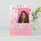 Boho Pink | Lila Wildblumen für Aquarellfarben Einladung (Stehend Vorderseite)