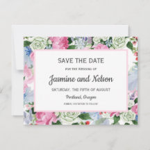 Boho pink Lilac blauen Blumen Hochzeit Speichern S