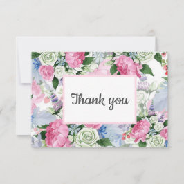 Boho pink lilac blue Floral Post Gastgeschenk Hoch RSVP Karte